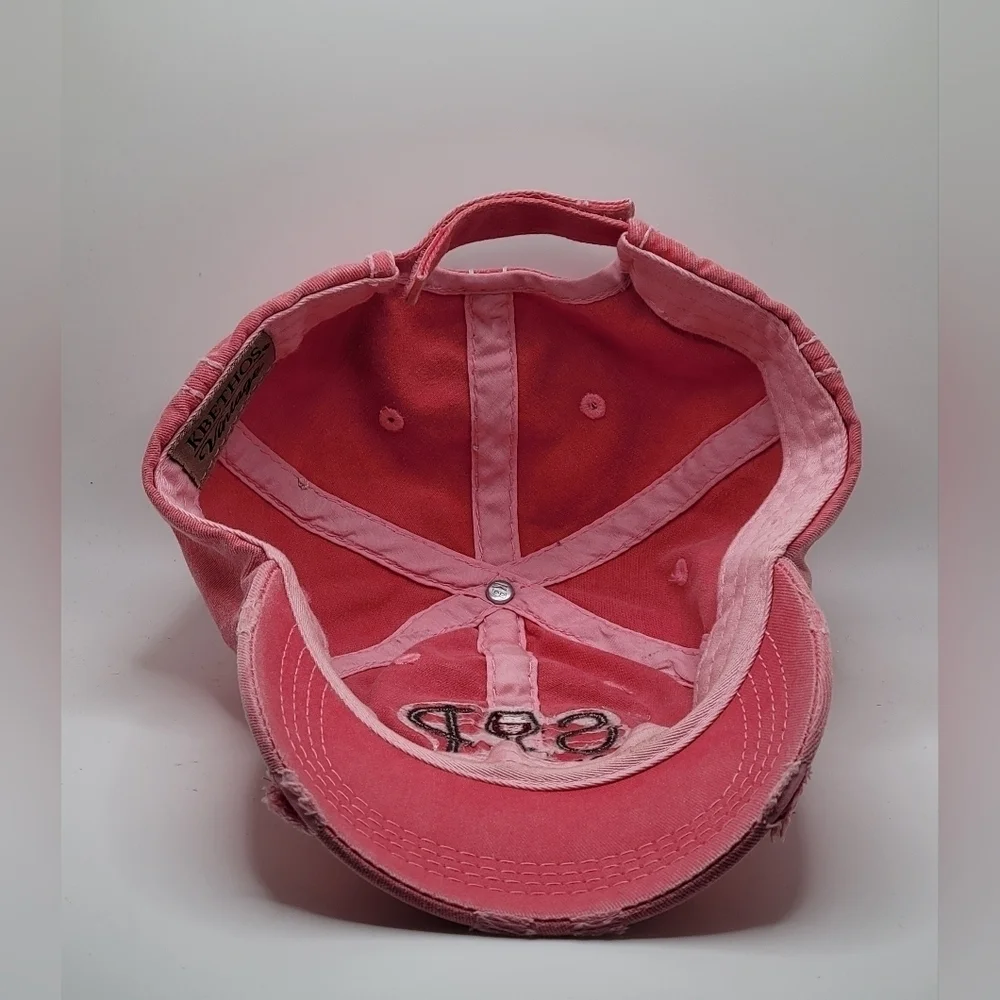Distressed Pink Statement Ball Cap 